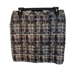 J. Crew Skirt Size 6 Metallic Tweed Skirt Preppy School Girl Tartan Grunge‎